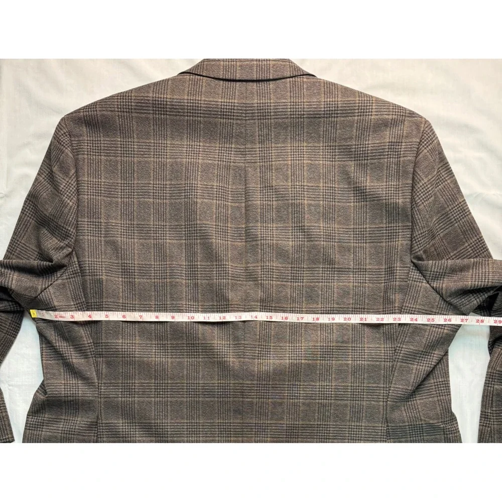 Shaquille O'Neal XLG Men 52R Brown Glen Plaid Stretch Sport Coat Blazer